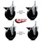 Service Caster 5 Inch Hard Rubber 38 Inch Threaded Stem Caster Set with Brake SCC-TS20S514-HRS-PLB-381615-4 - alternate 3